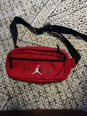 Jordan Red Waist Bag with Adjustable Black Strap